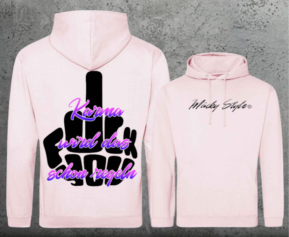 FuckYou Karma (Schwarz/Bunt) Hoodie Unisex Backprint