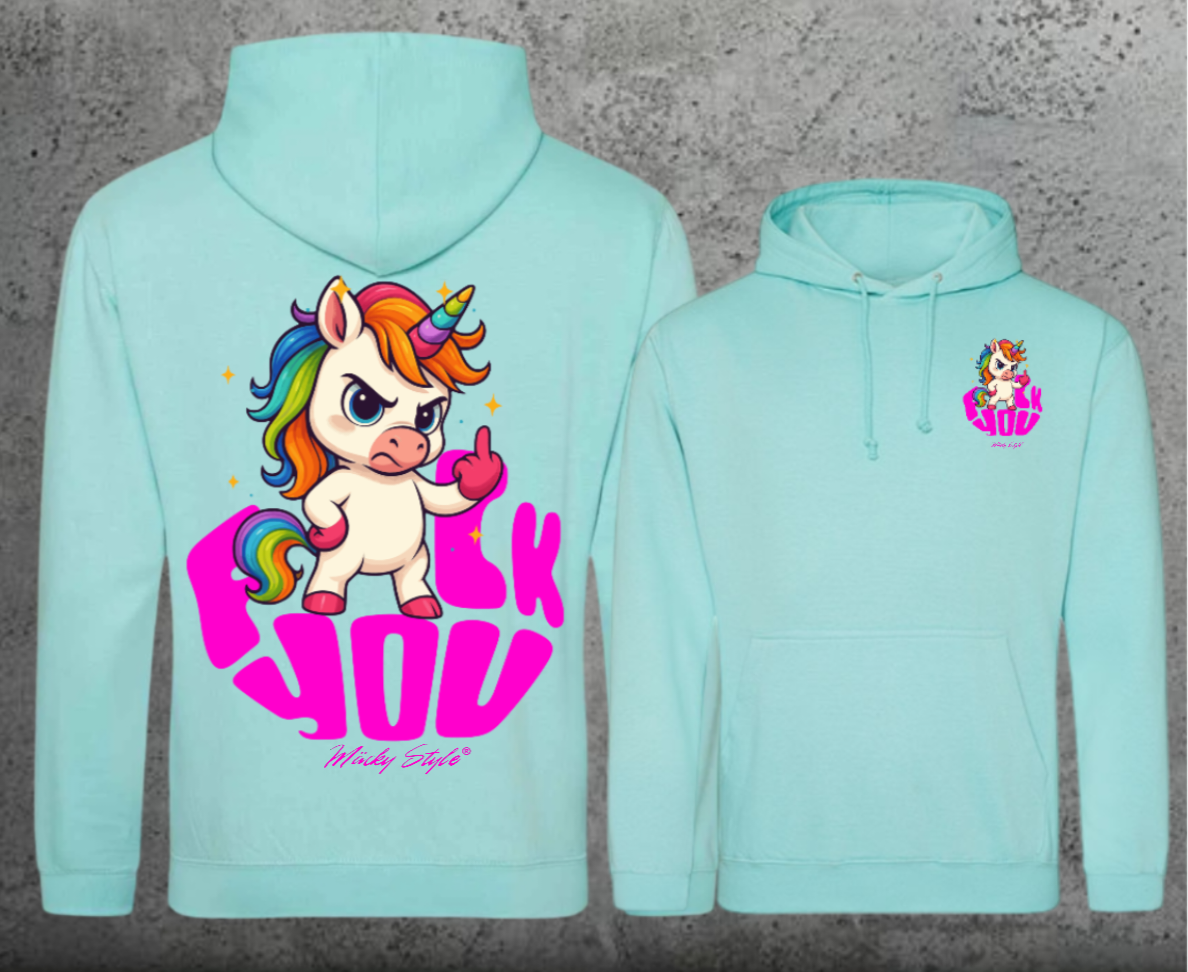 FuckYou Einhorn Hoodie Unisex Backprint