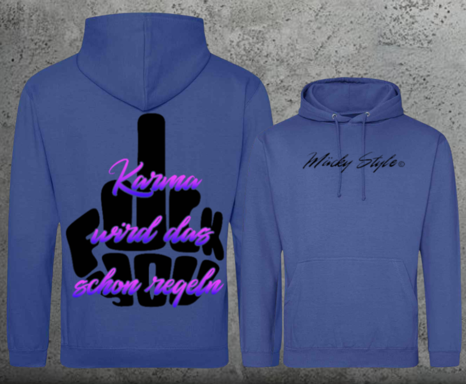 FuckYou Karma (Schwarz/Bunt) Hoodie Unisex Backprint