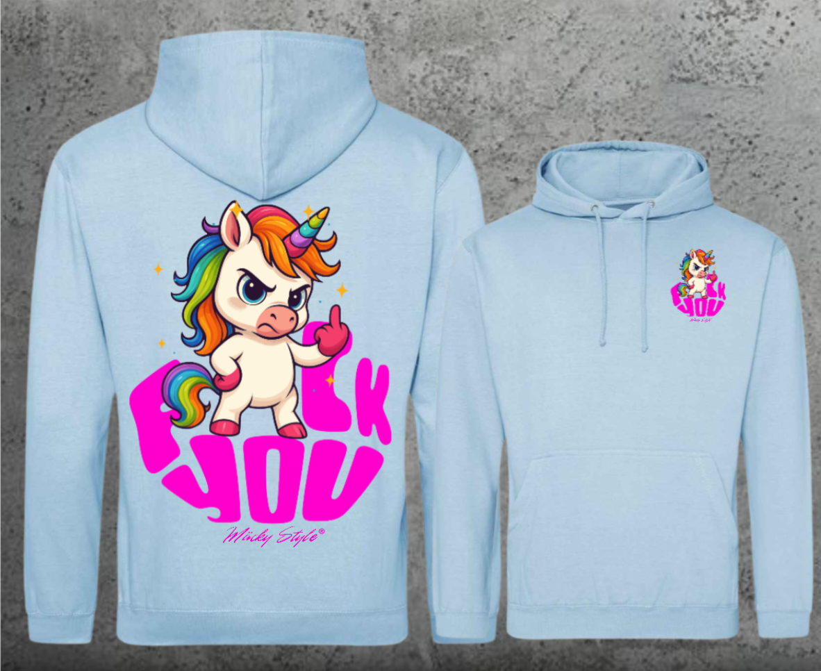 FuckYou Einhorn Hoodie Unisex Backprint