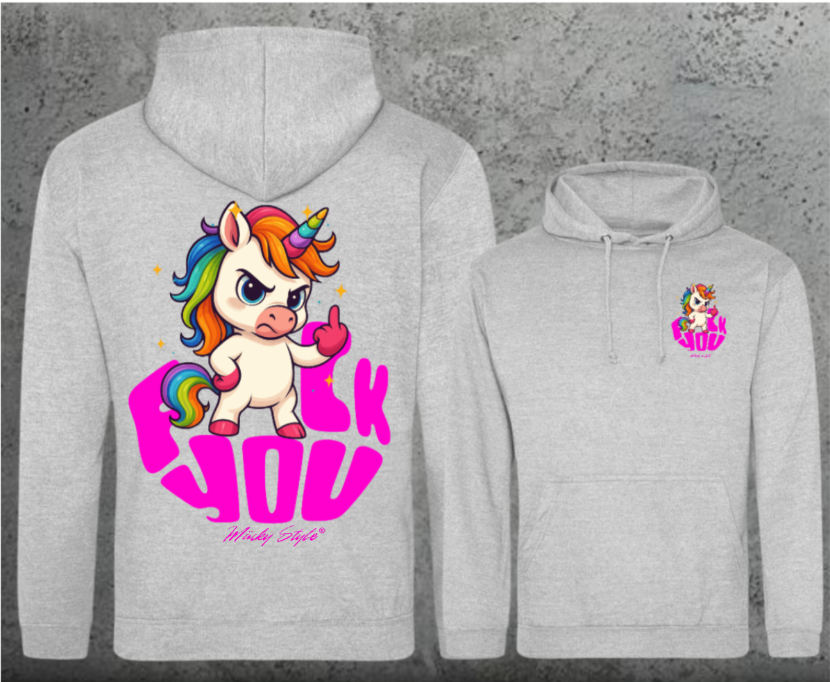 FuckYou Einhorn Hoodie Unisex Backprint