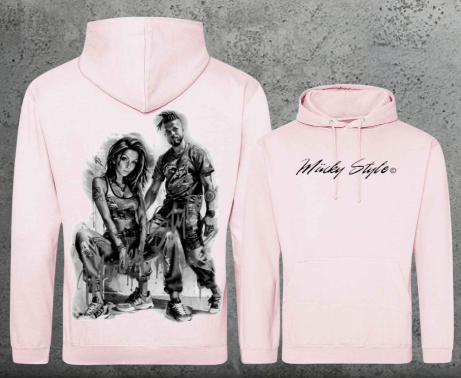 Die Macher Schwarz/Weiss Hoodie Unisex Backprint