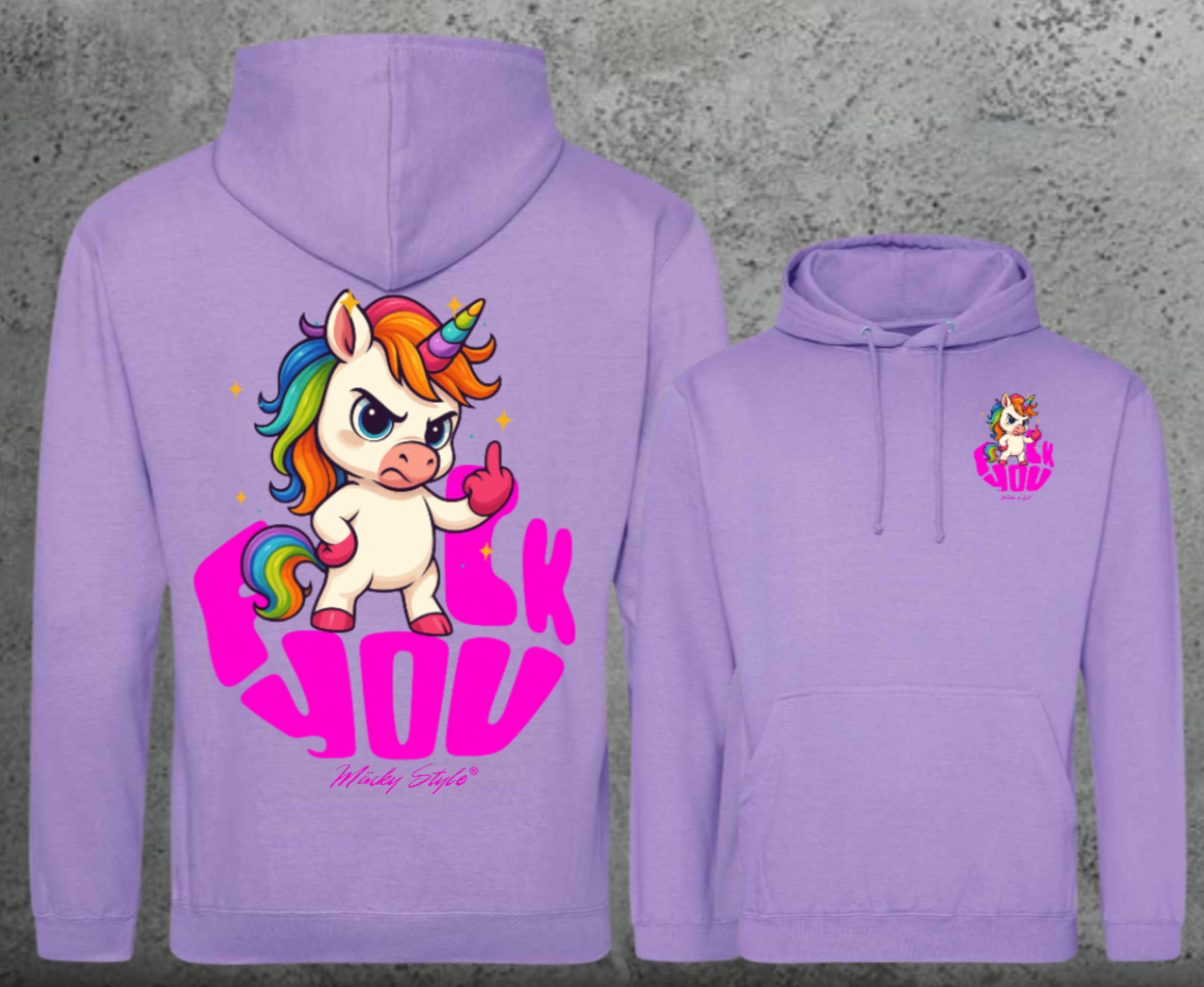 FuckYou Einhorn Hoodie Unisex Backprint
