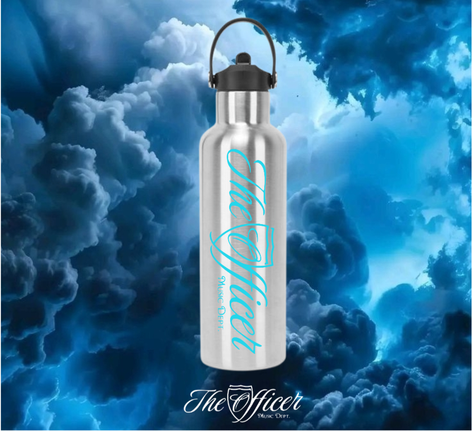 The Officer Schriftzug Dekorative Alu-Trinkflasche