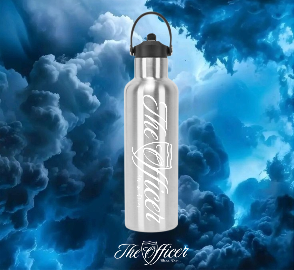 The Officer Schriftzug Dekorative Alu-Trinkflasche