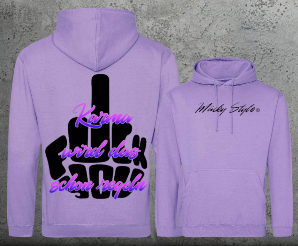 FuckYou Karma (Schwarz/Bunt) Hoodie Unisex Backprint