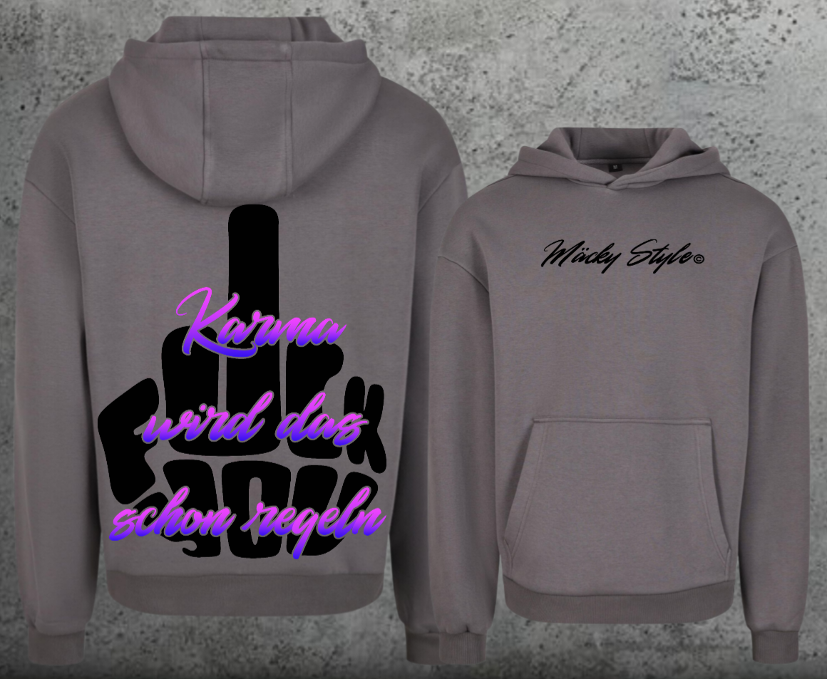 FuckYou Karma (Schwarz/Bunt) Hoodie Soft Backprint