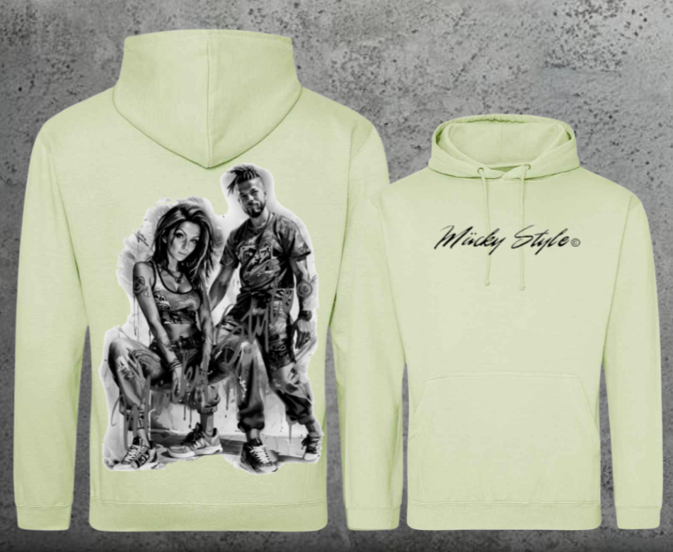 Die Macher Schwarz/Weiss Hoodie Unisex Backprint