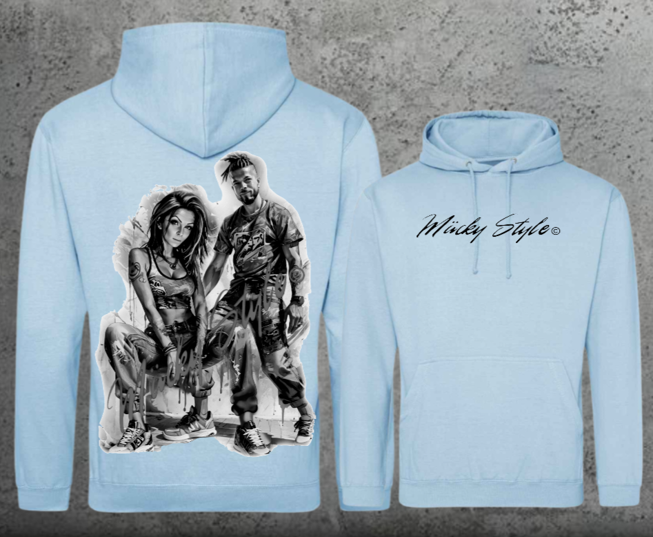 Die Macher Schwarz/Weiss Hoodie Unisex Backprint