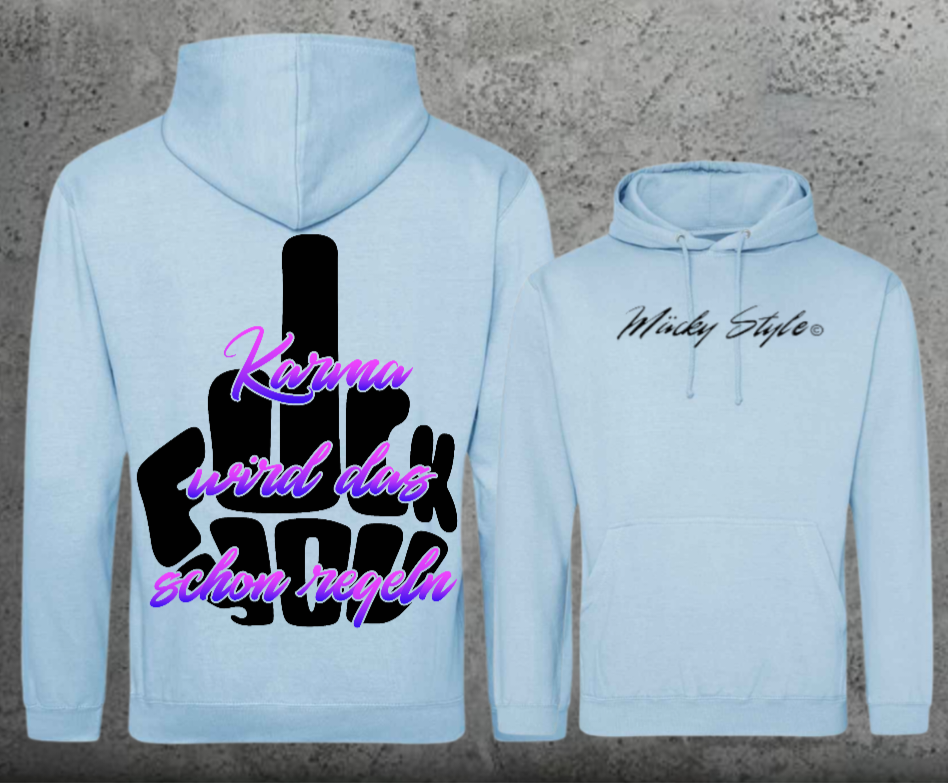 FuckYou Karma (Schwarz/Bunt) Hoodie Unisex Backprint