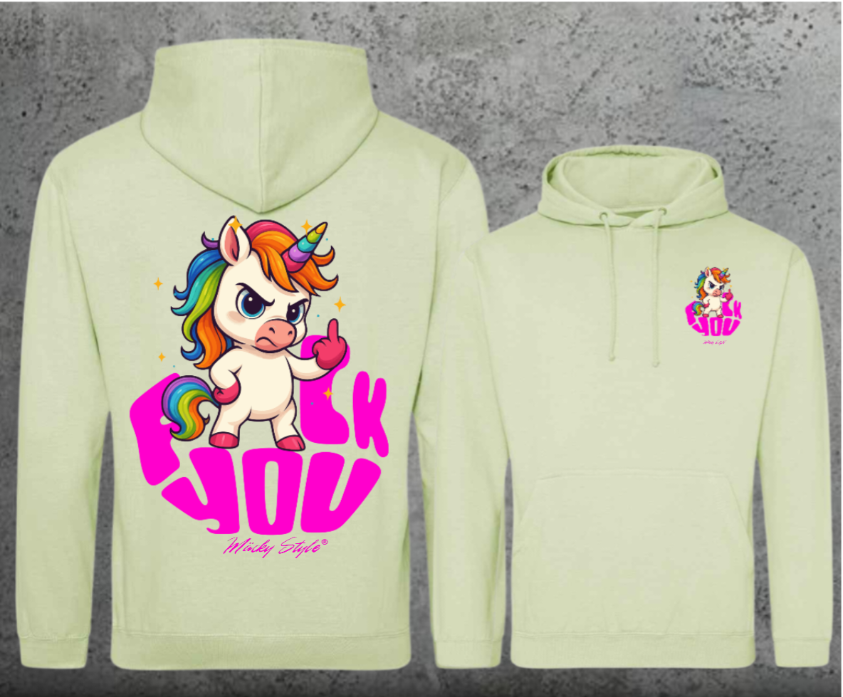FuckYou Einhorn Hoodie Unisex Backprint
