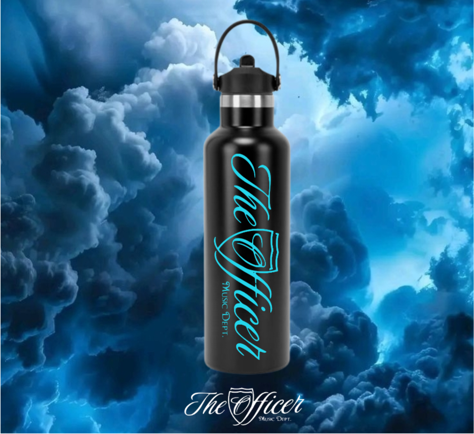 The Officer Schriftzug Dekorative Alu-Trinkflasche