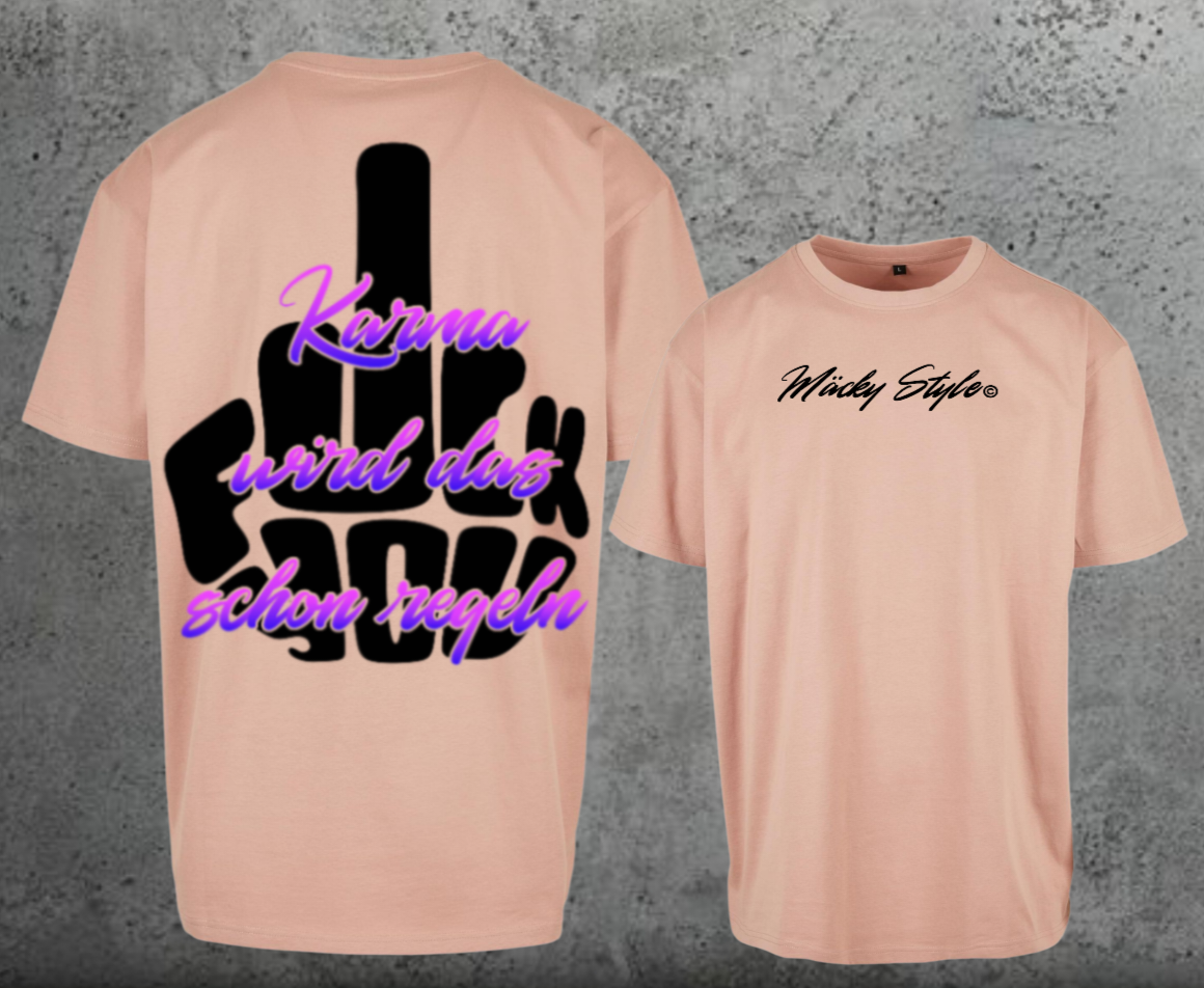 FuckYou Karma (Schwarz/Bunt) Oversize Shirt Backprint