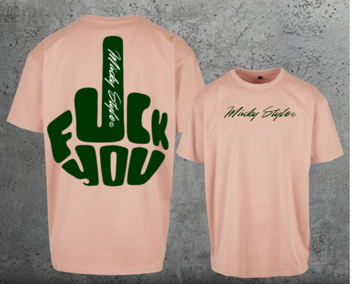 FuckYou MäckyStyles Grün Oversize Shirt Backprint