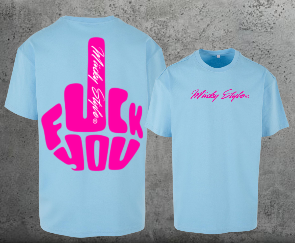 FuckYou MĂ€ckyStyles Pink Oversize Shirt Backprint