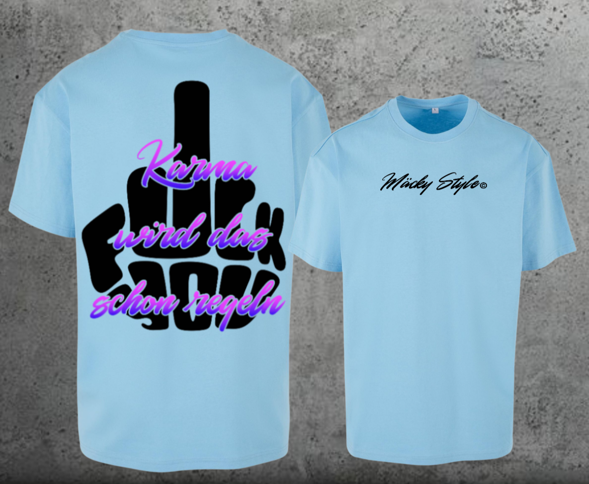 FuckYou Karma (Schwarz/Bunt) Oversize Shirt Backprint