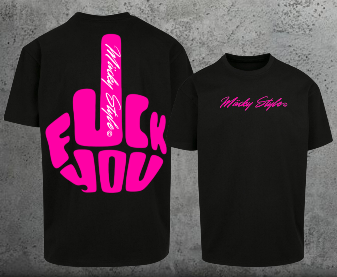 FuckYou MĂ€ckyStyles Pink Oversize Shirt Backprint