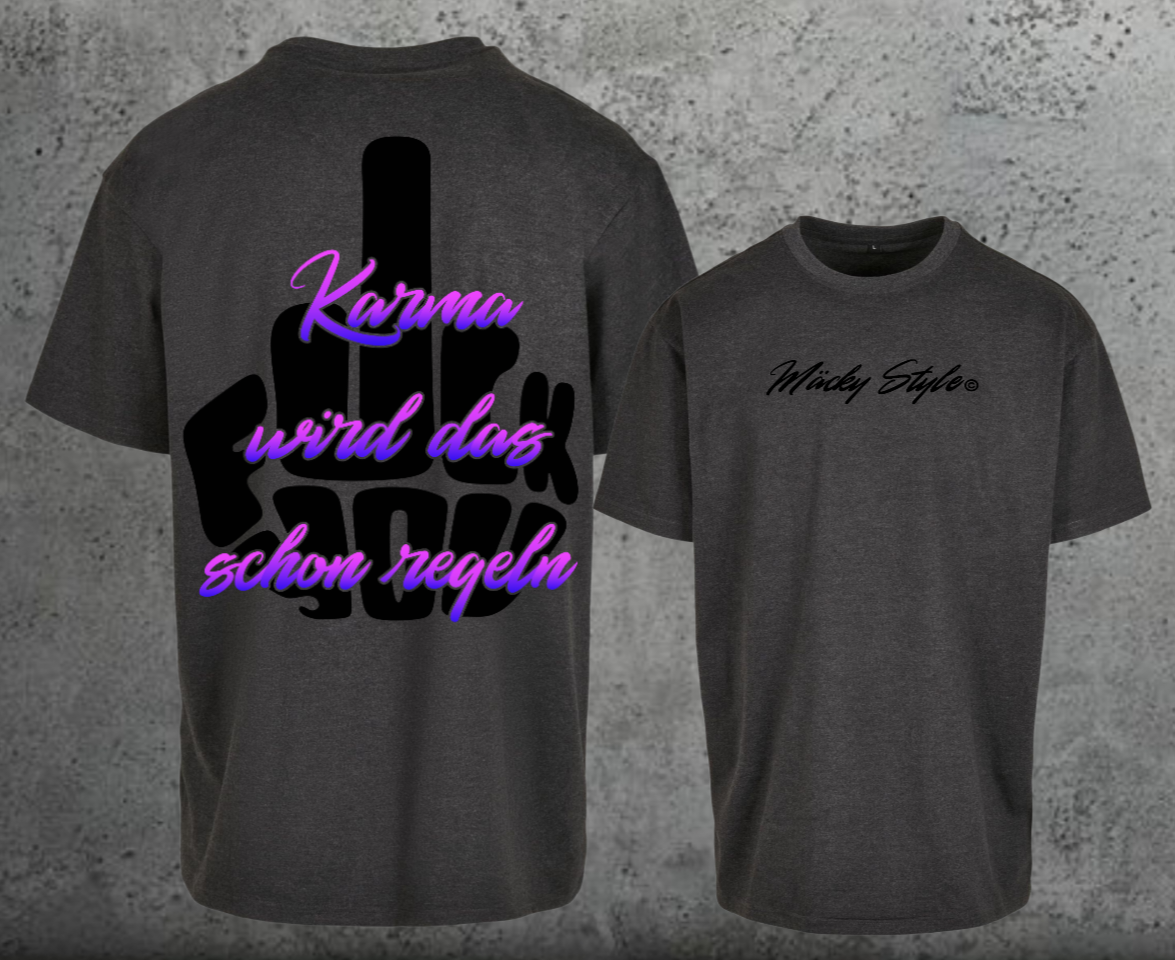 FuckYou Karma (Schwarz/Bunt) Oversize Shirt Backprint