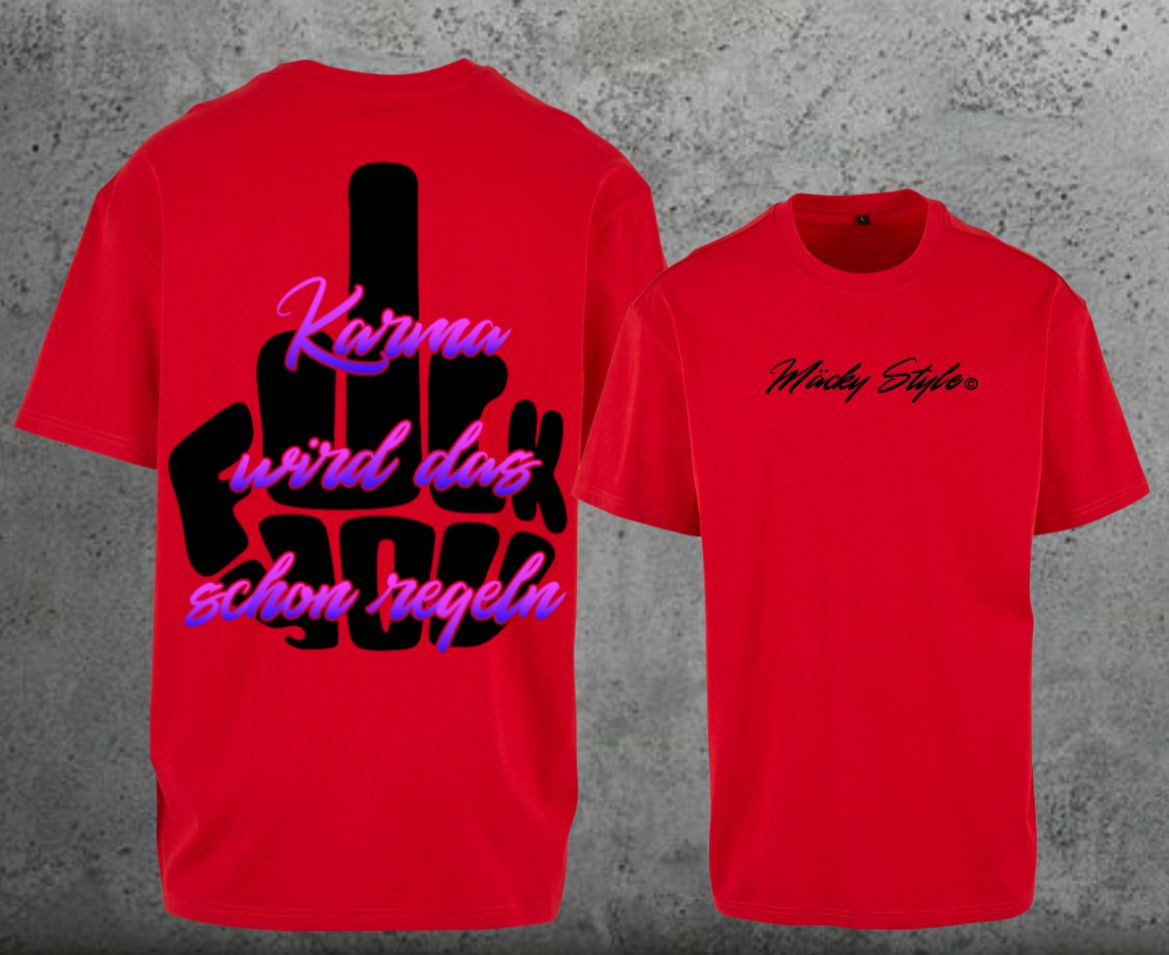 FuckYou Karma (Schwarz/Bunt) Oversize Shirt Backprint