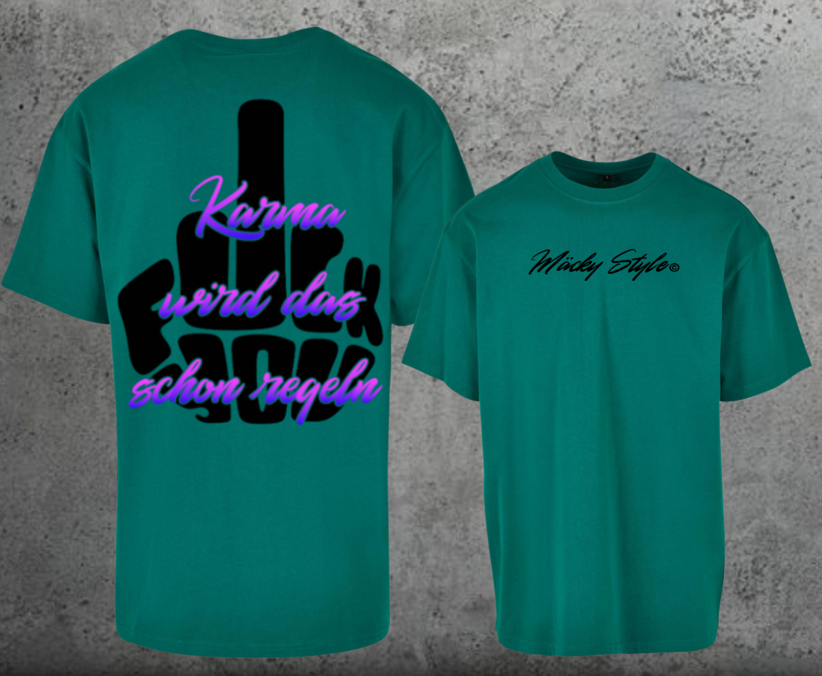 FuckYou Karma (Schwarz/Bunt) Oversize Shirt Backprint