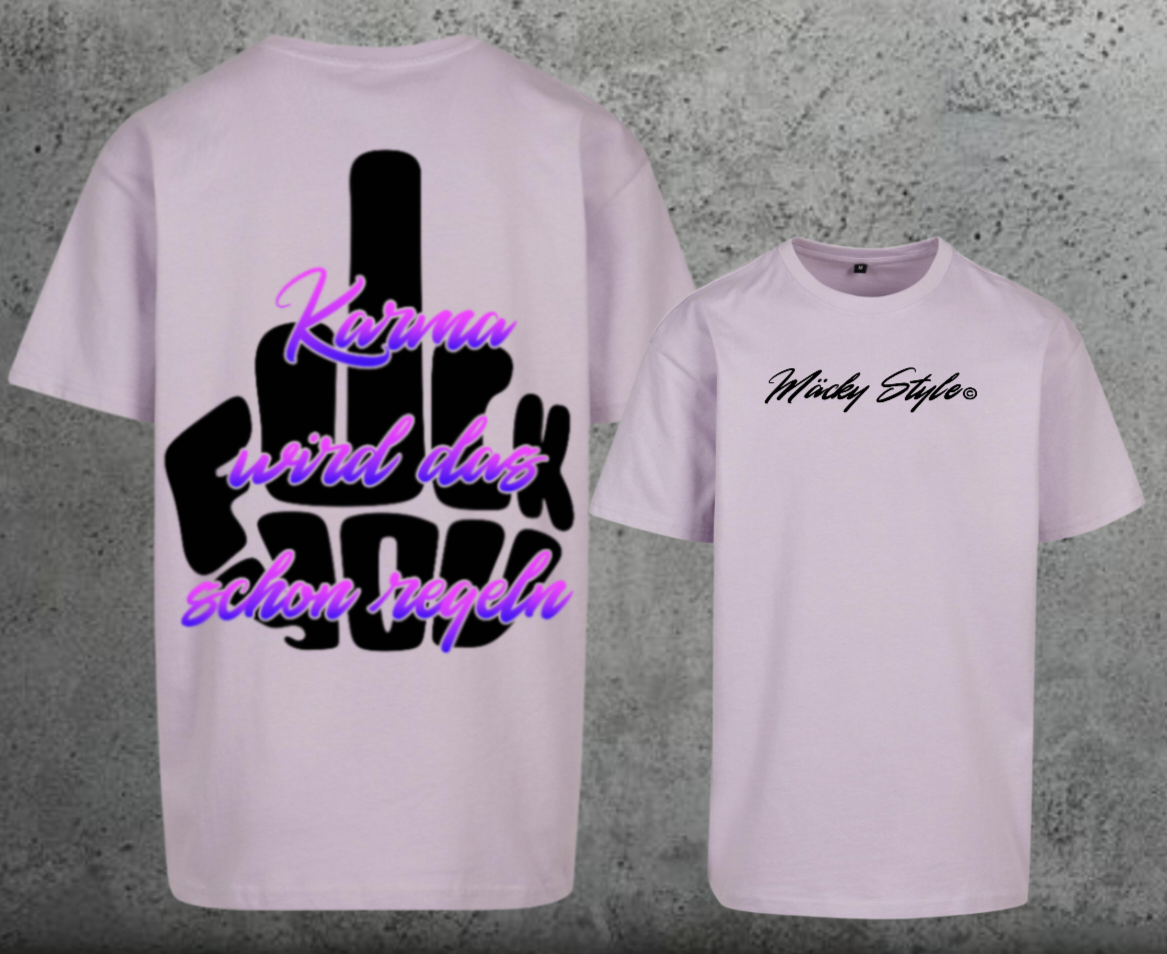FuckYou Karma (Schwarz/Bunt) Oversize Shirt Backprint