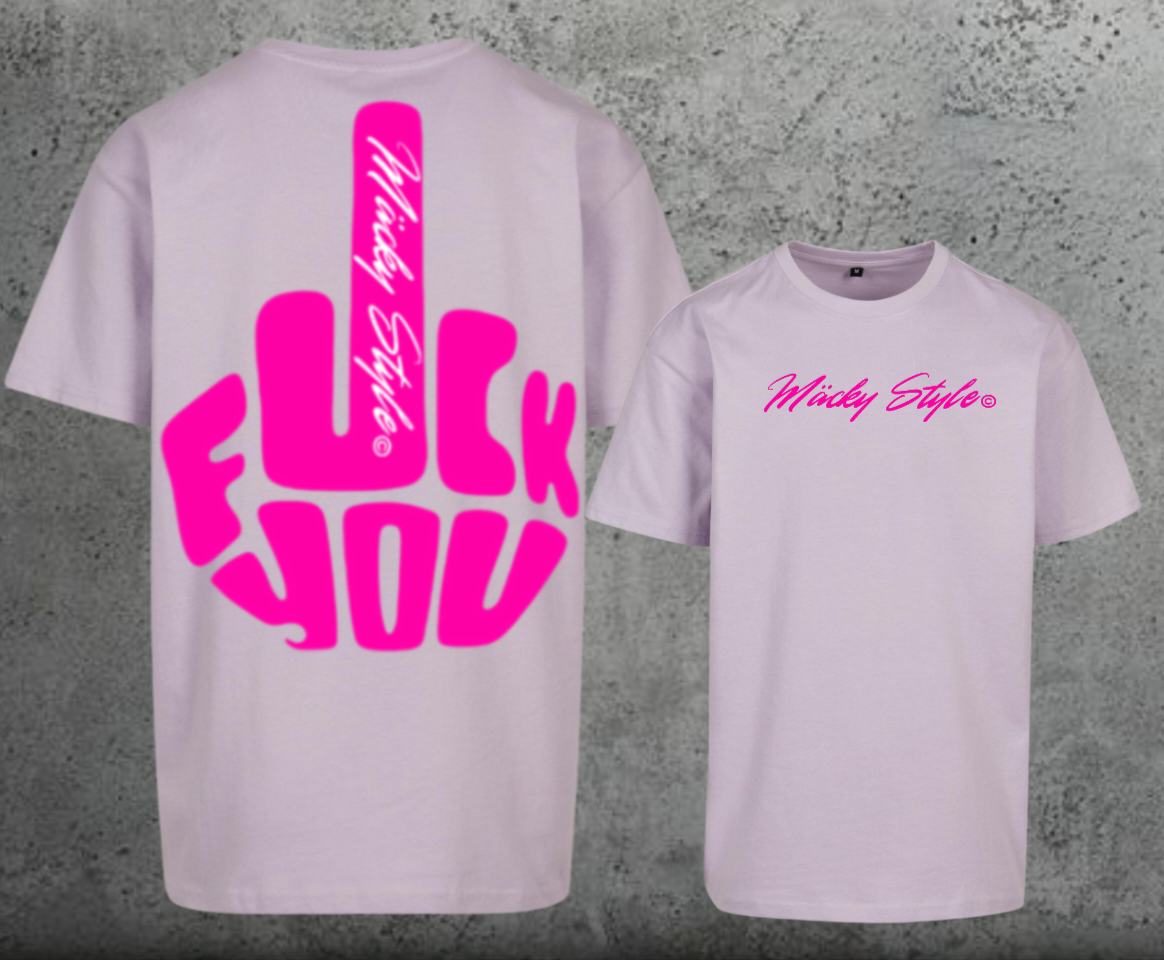 FuckYou MĂ€ckyStyles Pink Oversize Shirt Backprint