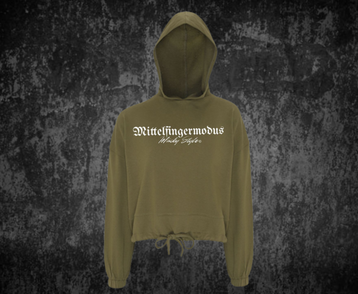 Mittelfingermodus Cropped Oversize Hoodie Woman