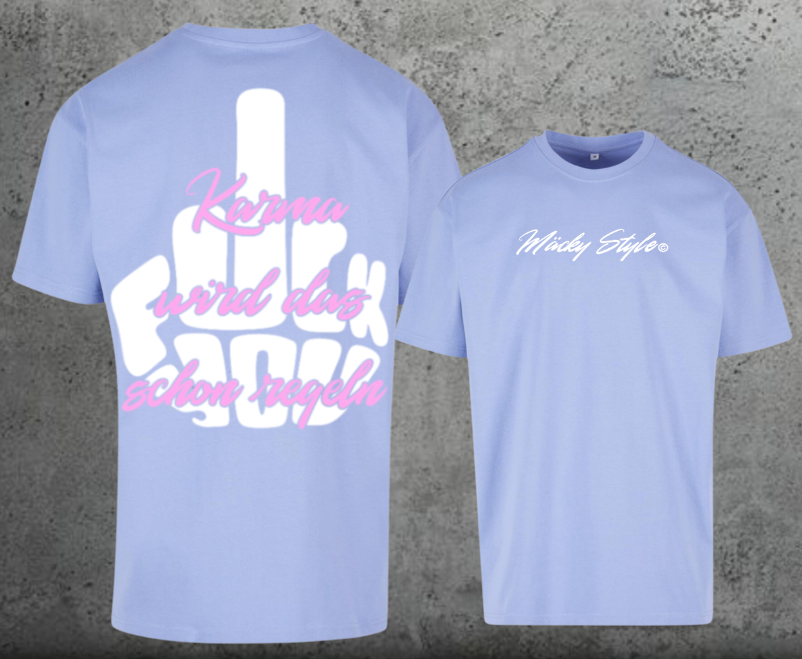 FuckYou Karma (Weiss/Rosa) Oversize Shirt Backprint