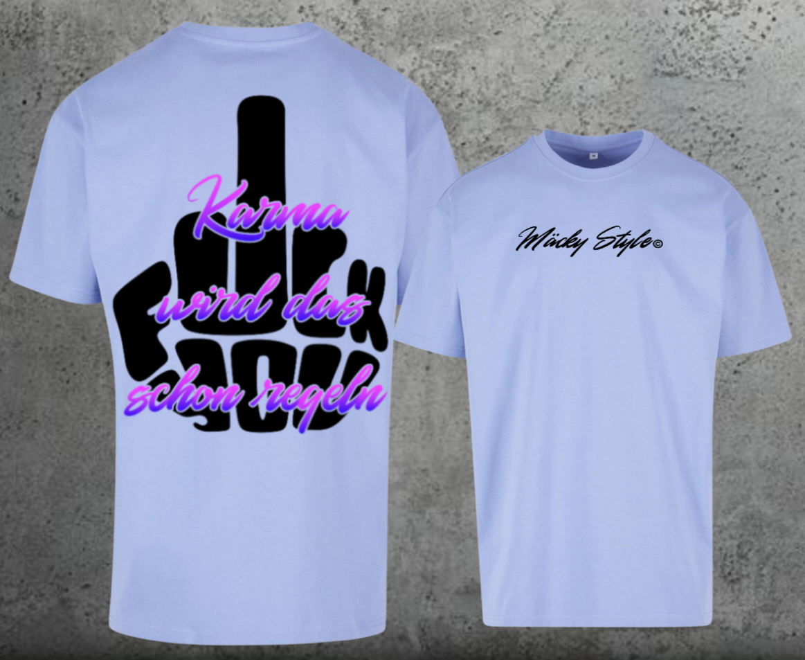 FuckYou Karma (Schwarz/Bunt) Oversize Shirt Backprint