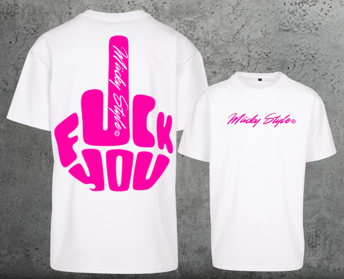 FuckYou MĂ€ckyStyles Pink Oversize Shirt Backprint