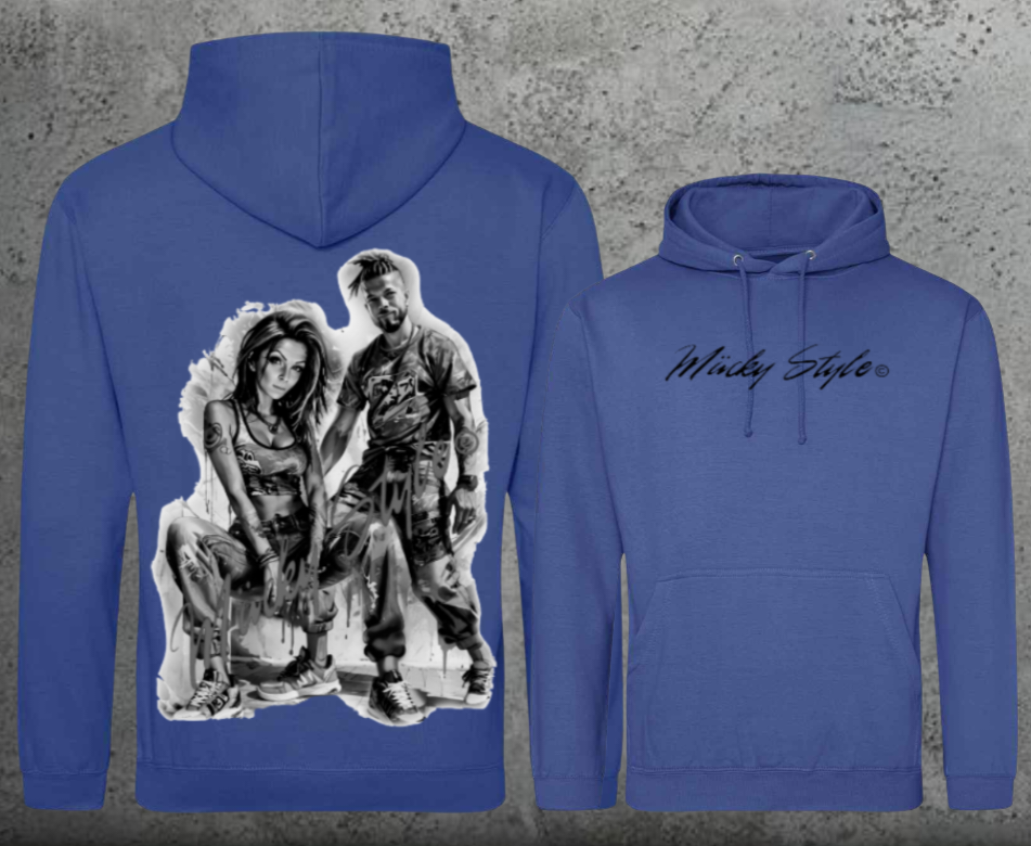 Die Macher Schwarz/Weiss Hoodie Unisex Backprint
