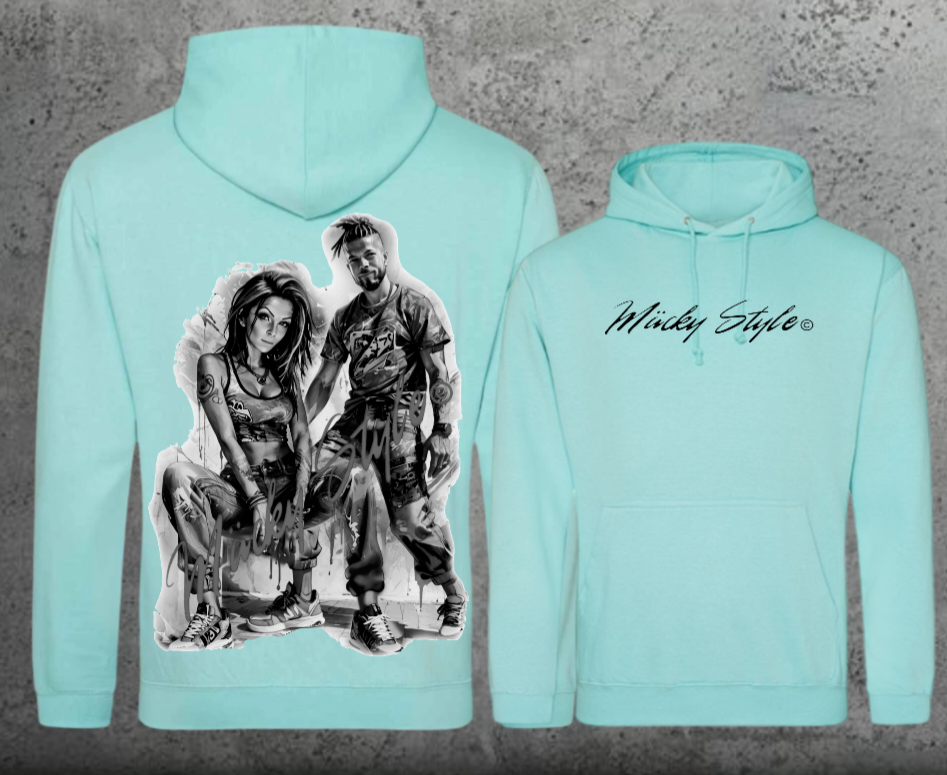 Die Macher Schwarz/Weiss Hoodie Unisex Backprint