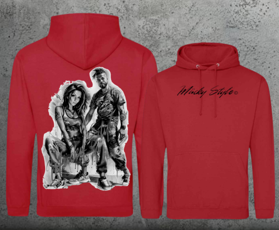Die Macher Schwarz/Weiss Hoodie Unisex Backprint