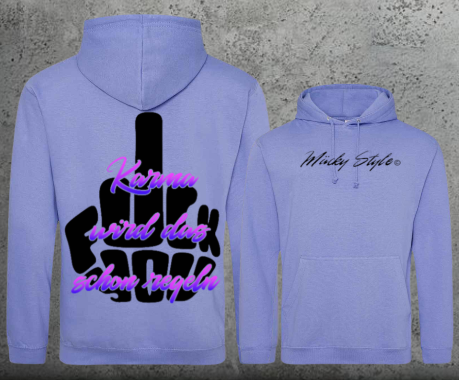 FuckYou Karma (Schwarz/Bunt) Hoodie Unisex Backprint