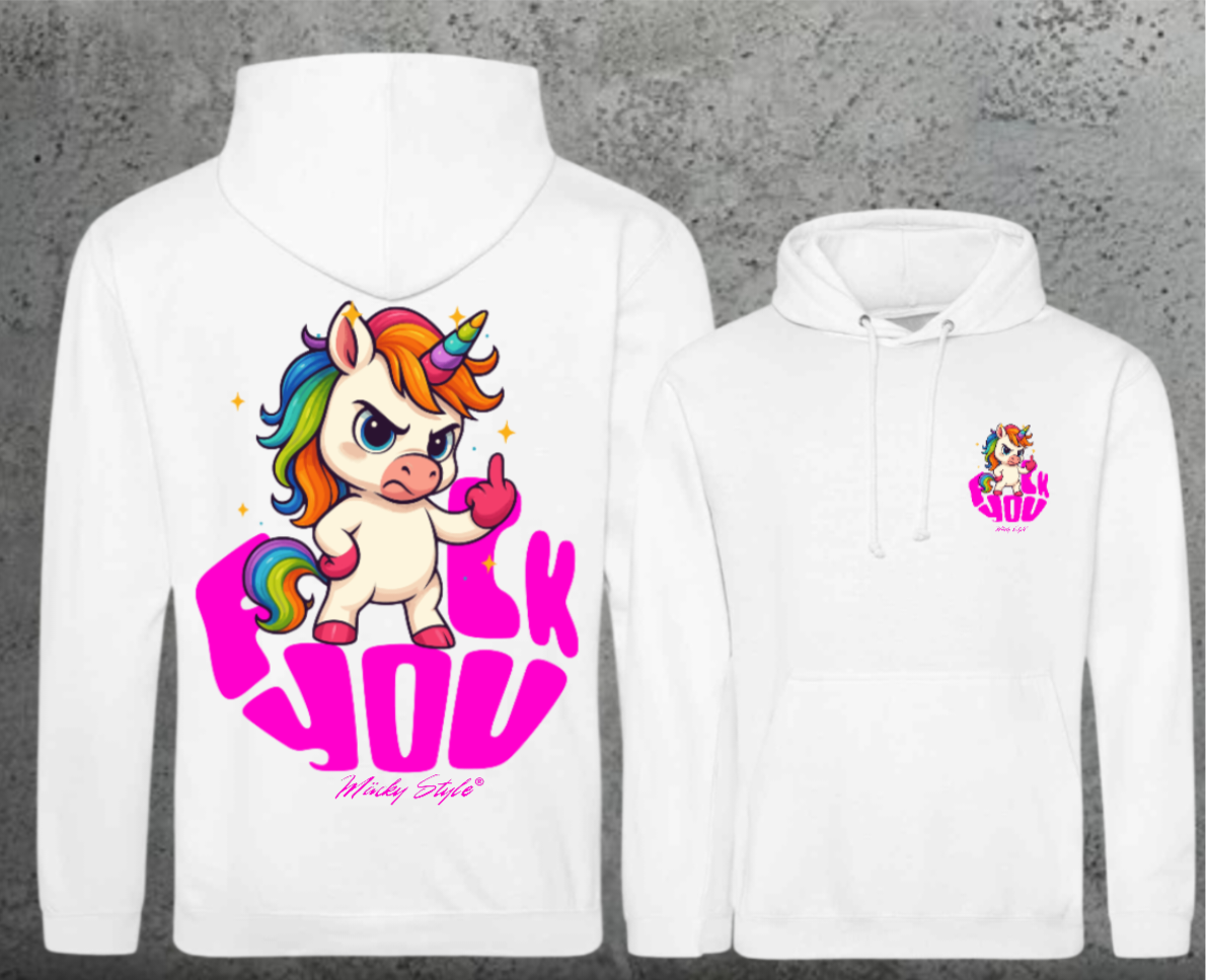 FuckYou Einhorn Hoodie Unisex Backprint