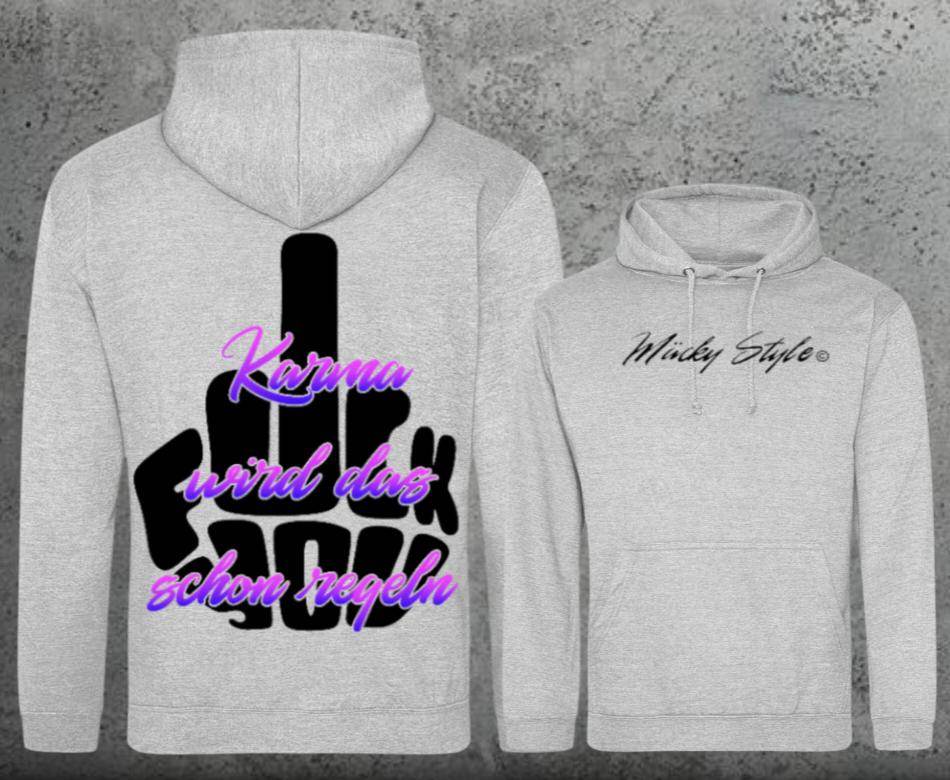 FuckYou Karma (Schwarz/Bunt) Hoodie Unisex Backprint