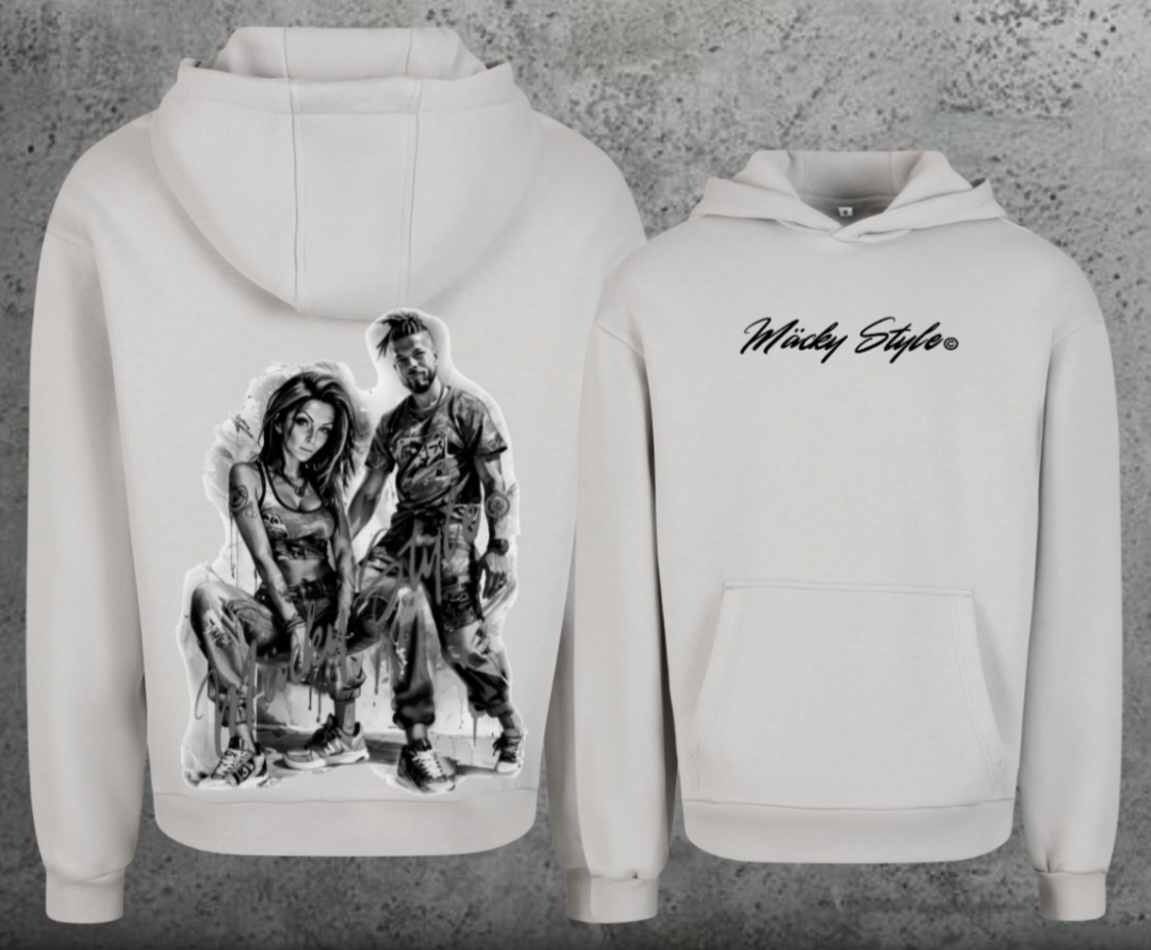 Die Macher Schwarz/Weiss Hoodie Soft Backprint
