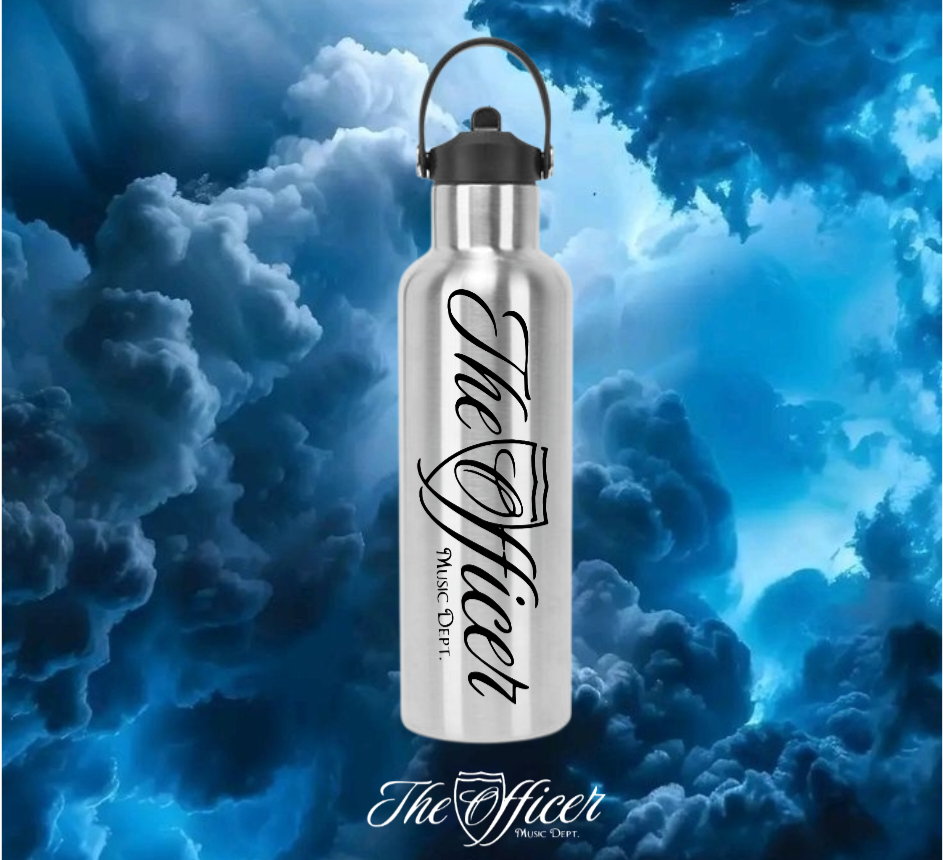 The Officer Schriftzug Dekorative Alu-Trinkflasche