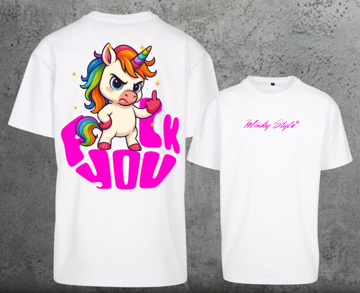 FuckYou Einhorn Oversize Shirt Backprint