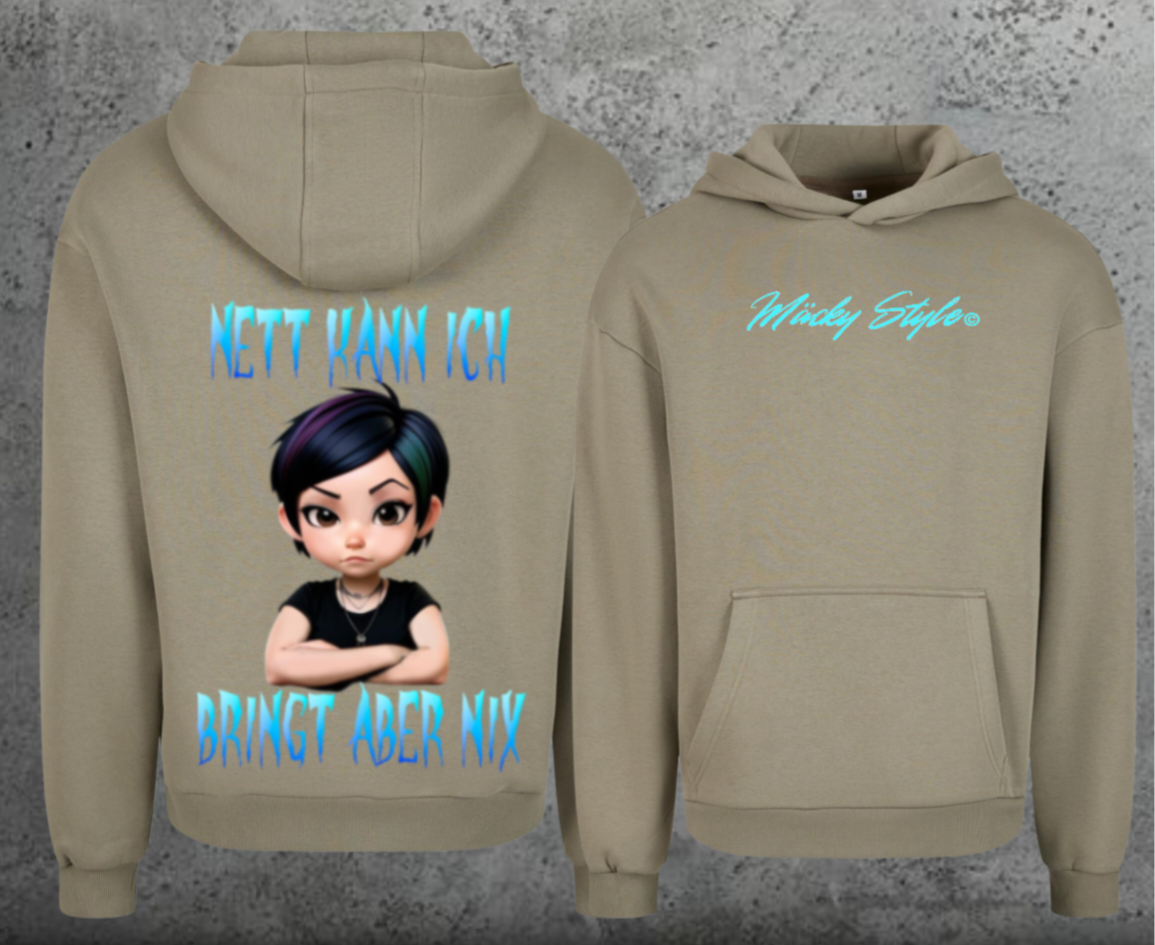 Nett kann ich Hoodie Soft Backprint