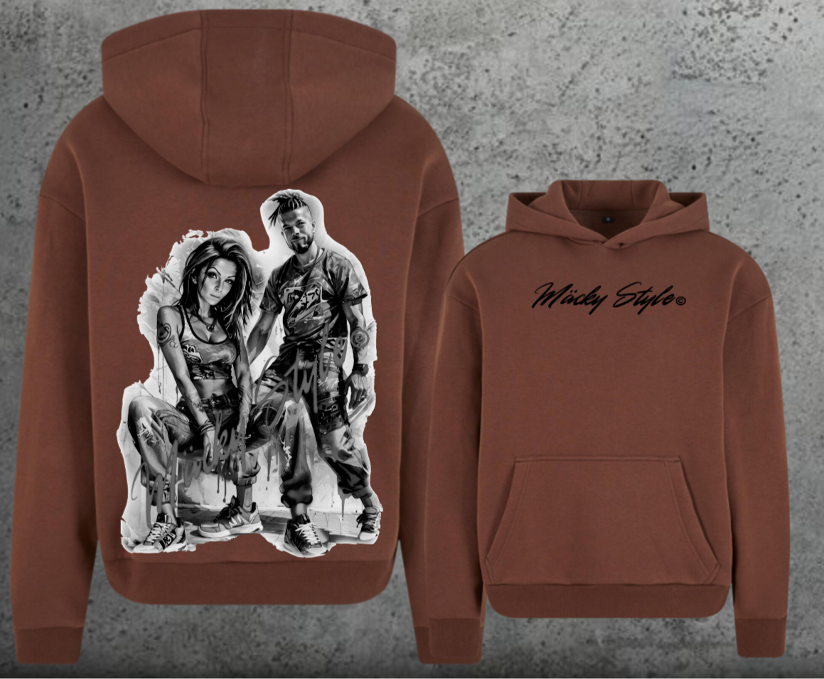 Die Macher Schwarz/Weiss Hoodie Soft Backprint