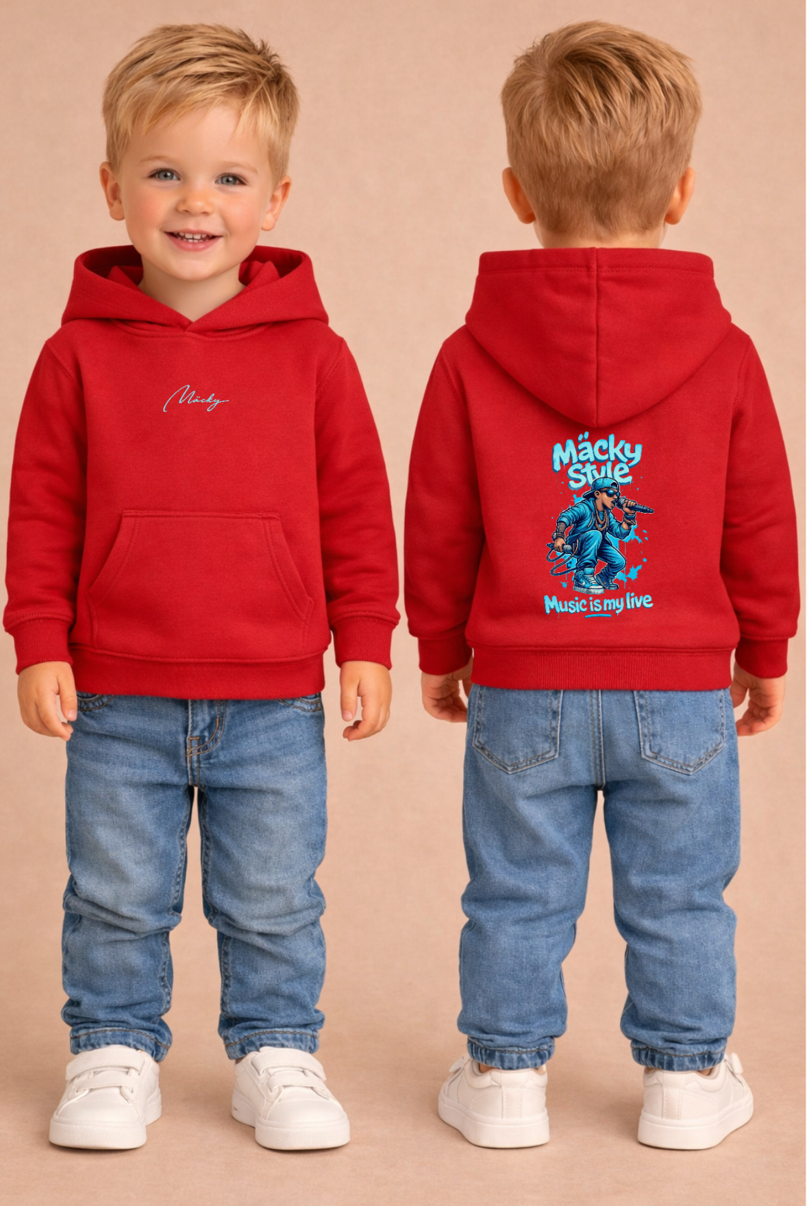 Felpa con cappuccio unisex MUSTER per bambini 