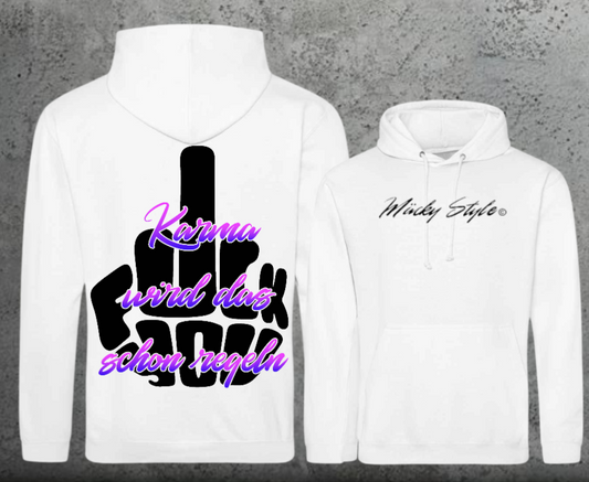 FuckYou Karma (Schwarz/Bunt) Hoodie Unisex Backprint