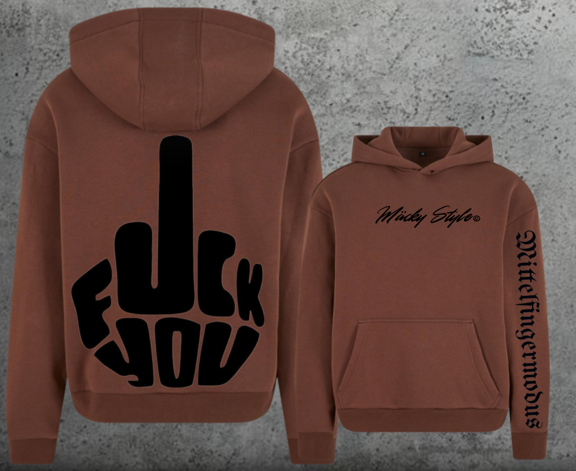 FuckYou - Mittelfingermodus Schwarz Hoodie Soft Backprint