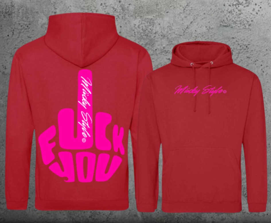 FuckYou MäckyStyle Pink Hoodie Unisex Backprint
