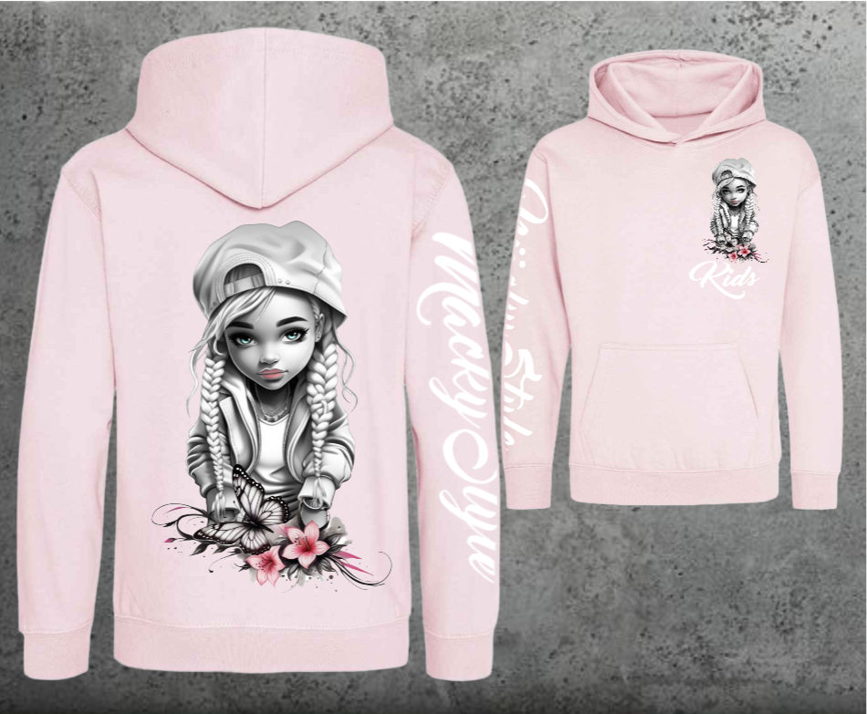 Flower Big Girl Kids Hoodie Unisex