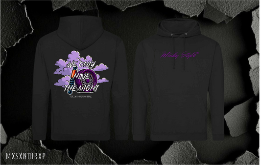 Felpa con cappuccio con motivo stampato sul retro unisex