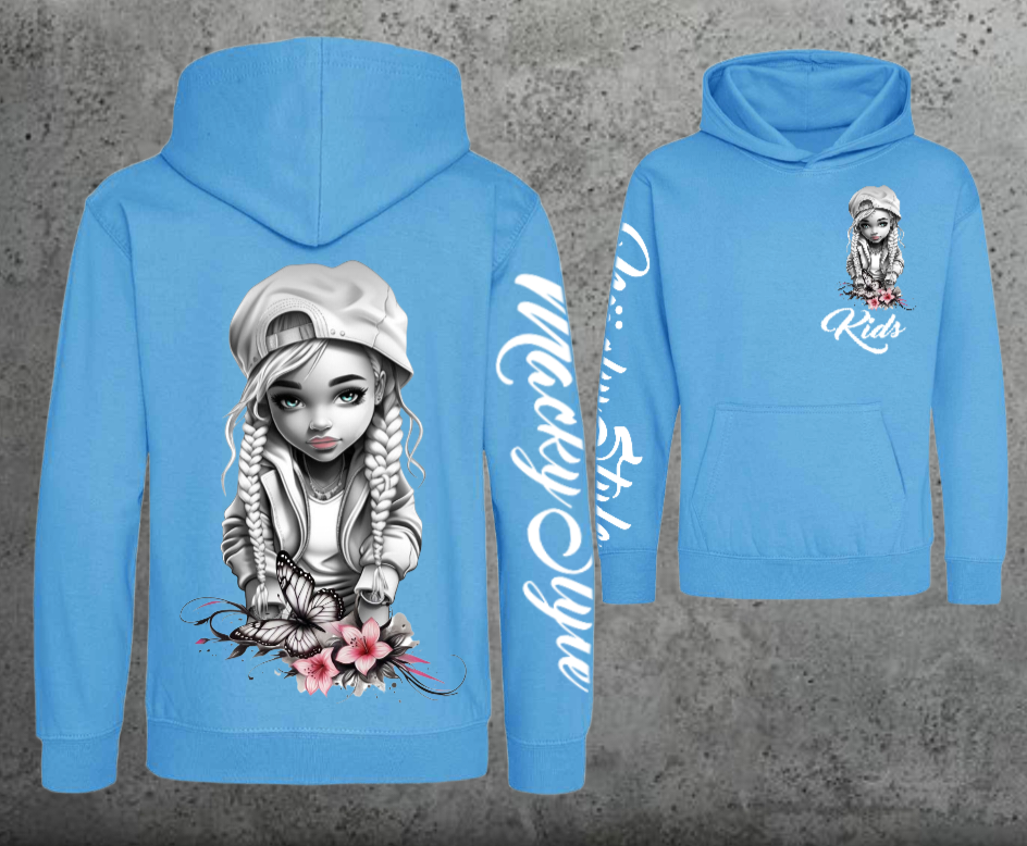 Flower Big Girl Kids Hoodie Unisex