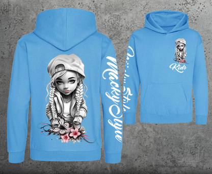 Flower Big Girl Kids Hoodie Unisex
