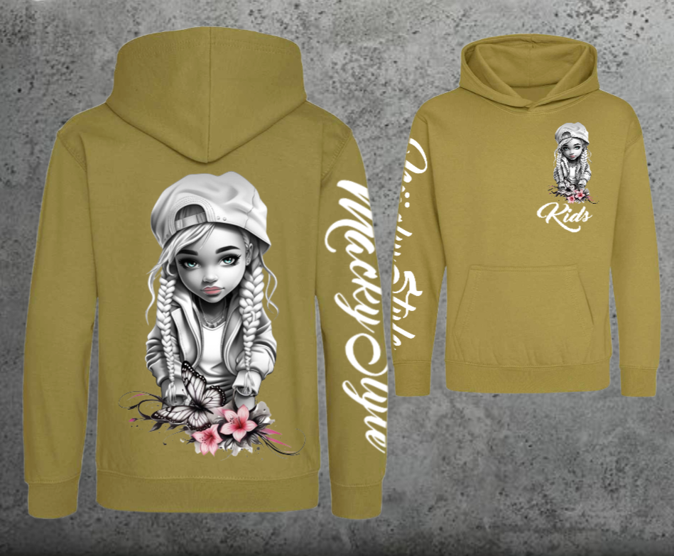 Flower Big Girl Kids Hoodie Unisex